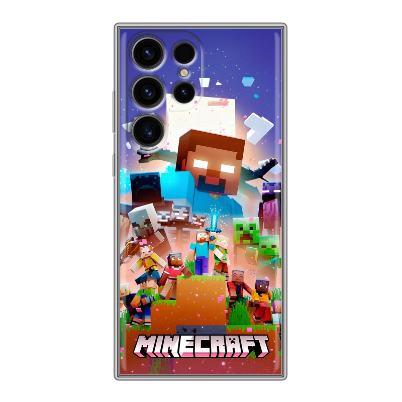 Силиконовый чехол на Samsung Galaxy S24 Ultra с принтом Майнкрафт Minecraft Силиконовый чехол на Samsung Galaxy S24 Ultra с принтом Майнкрафт Minecraft