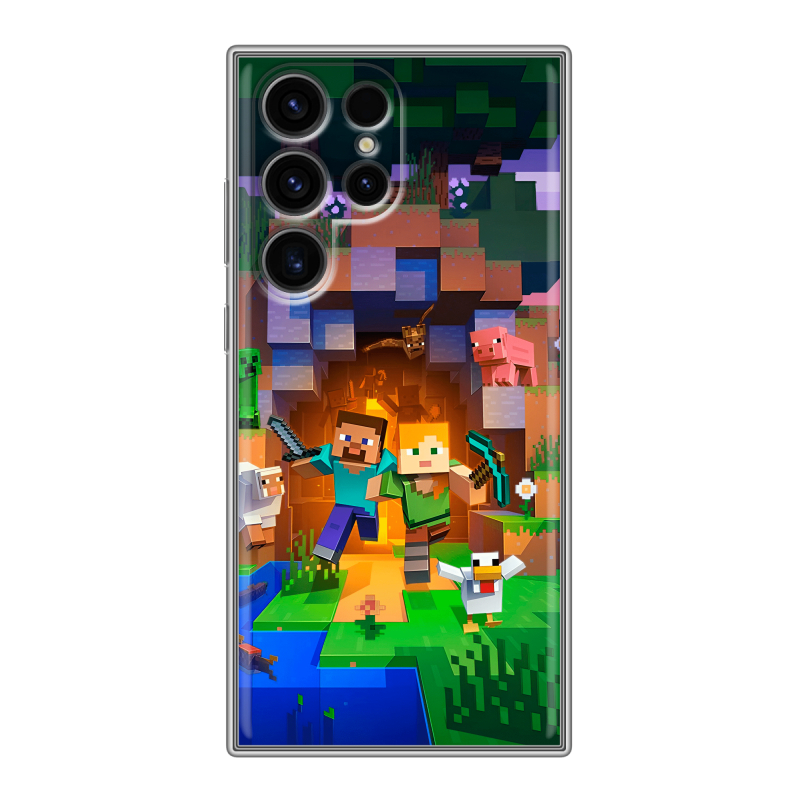 Силиконовый чехол на Samsung Galaxy S24 Ultra с принтом Майнкрафт Minecraft Силиконовый чехол на Samsung Galaxy S24 Ultra с принтом Майнкрафт Minecraft