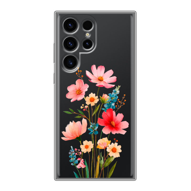 Силиконовый чехол на Samsung Galaxy S24 Ultra с принтом Цветы Силиконовый чехол на Samsung Galaxy S24 Ultra с принтом Цветы