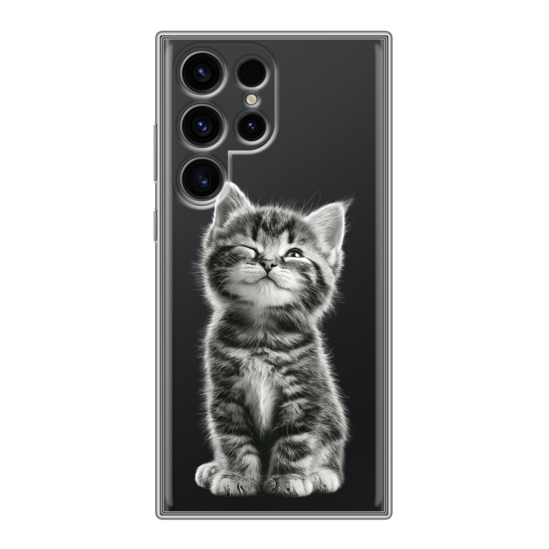 Силиконовый чехол на Samsung Galaxy S24 Ultra с принтом Котенок Силиконовый чехол на Samsung Galaxy S24 Ultra с принтом Котенок