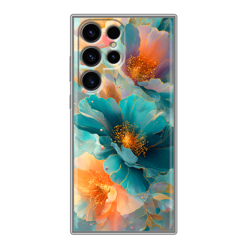 Силиконовый чехол на Samsung Galaxy S24 Ultra с принтом Цветы Силиконовый чехол на Samsung Galaxy S24 Ultra с принтом Цветы