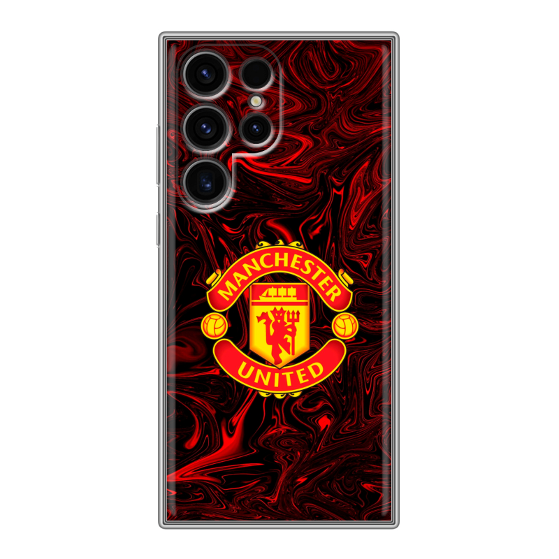 Силиконовый чехол на Samsung Galaxy S24 Ultra с принтом Manchester United Силиконовый чехол на Samsung Galaxy S24 Ultra с принтом Manchester United