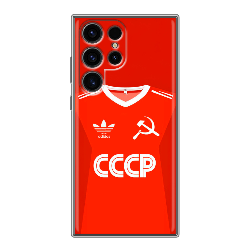 Силиконовый чехол на Samsung Galaxy S24 Ultra с принтом Флаг Герб СССР Силиконовый чехол на Samsung Galaxy S24 Ultra с принтом Флаг Герб СССР
