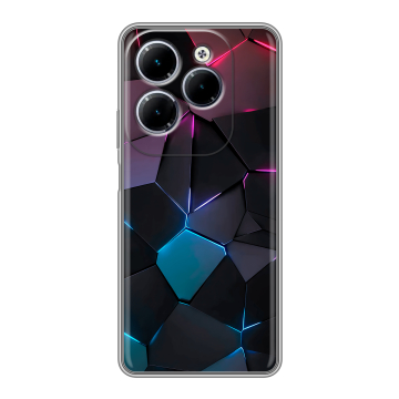 Силиконовый чехол на Infinix Hot 40 с принтом Геометрия неона