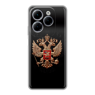 Силиконовый чехол на Infinix Hot 40 с принтом Герб России