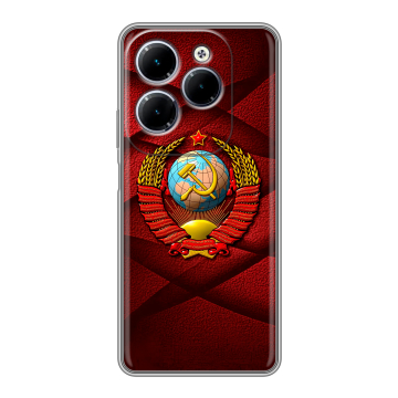 Силиконовый чехол на Infinix Hot 40 с принтом Герб СССР