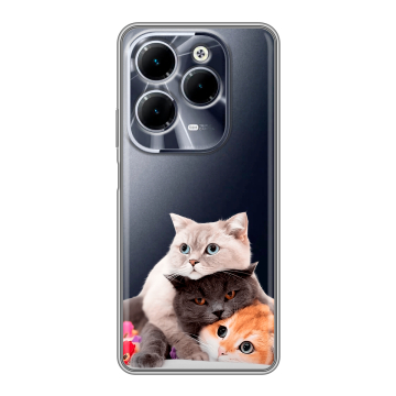 Силиконовый чехол на Infinix Hot 40 с принтом Кошки