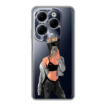 Силиконовый чехол на Infinix Hot 40 с принтом Женские принты Силиконовый чехол на Infinix Hot 40 с принтом Женские принты