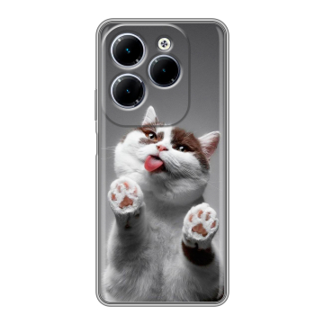 Силиконовый чехол на Infinix Hot 40 с принтом Коты
