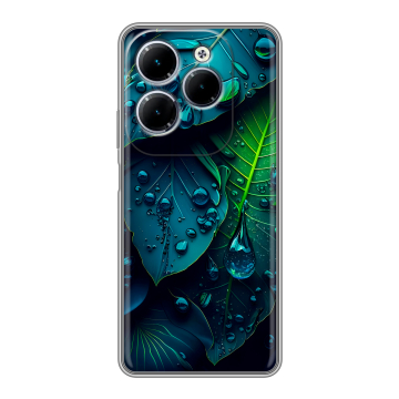 Силиконовый чехол на Infinix Hot 40 с принтом Листья