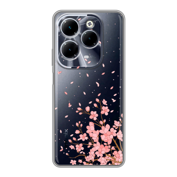 Силиконовый чехол на Infinix Hot 40 с принтом Ветка сакуры Силиконовый чехол на Infinix Hot 40 с принтом Ветка сакуры