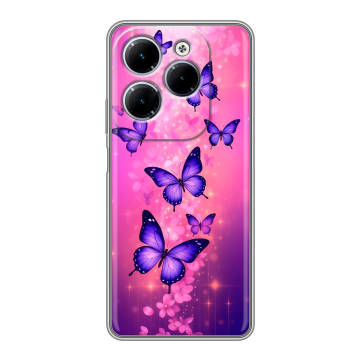 Силиконовый чехол на Infinix Hot 40 с принтом Бабочки Силиконовый чехол на Infinix Hot 40 с принтом Бабочки