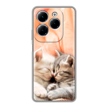 Силиконовый чехол на Infinix Hot 40 с принтом Котята Силиконовый чехол на Infinix Hot 40 с принтом Котята