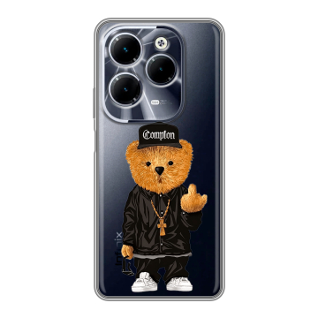 Силиконовый чехол на Infinix Hot 40 с принтом Мишка Силиконовый чехол на Infinix Hot 40 с принтом Мишка