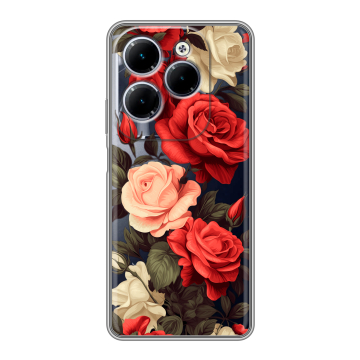 Силиконовый чехол на Infinix Hot 40 с принтом Розы Силиконовый чехол на Infinix Hot 40 с принтом Розы
