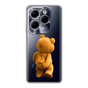 Силиконовый чехол на Infinix Hot 40 с принтом Медведь Силиконовый чехол на Infinix Hot 40 с принтом Медведь