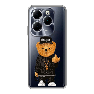 Силиконовый чехол на Infinix Hot 40 с принтом Плюшевый медведь Силиконовый чехол на Infinix Hot 40 с принтом Плюшевый медведь