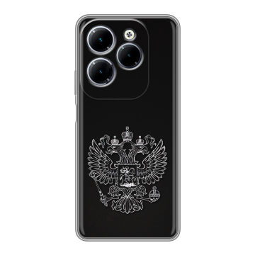 Силиконовый чехол на Infinix Hot 40 с принтом Герб России Силиконовый чехол на Infinix Hot 40 с принтом Герб России