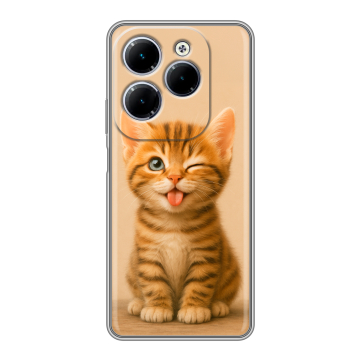 Силиконовый чехол на Infinix Hot 40 с принтом котенок Силиконовый чехол на Infinix Hot 40 с принтом котенок