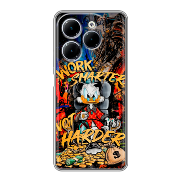 Силиконовый чехол на Infinix Hot 40 с принтом Дональд Дак Деньги Силиконовый чехол на Infinix Hot 40 с принтом Дональд Дак Деньги