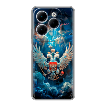 Силиконовый чехол на Infinix Hot 40 с принтом Герб флаг России Силиконовый чехол на Infinix Hot 40 с принтом Герб флаг России