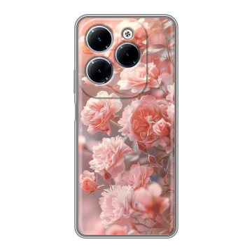 Силиконовый чехол на Infinix Hot 40 с принтом Розовые розы Силиконовый чехол на Infinix Hot 40 с принтом Розовые розы