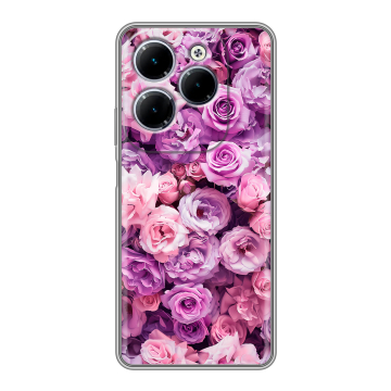 Силиконовый чехол на Infinix Hot 40 с принтом лавандовые розы