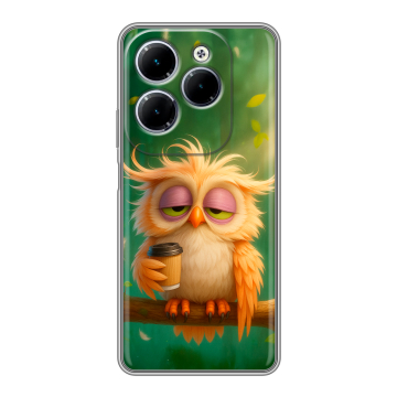 Силиконовый чехол на Infinix Hot 40 с принтом сова Силиконовый чехол на Infinix Hot 40 с принтом сова