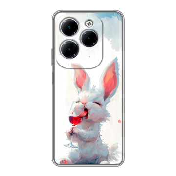 Силиконовый чехол на Infinix Hot 40 с принтом кролик зайчик Силиконовый чехол на Infinix Hot 40 с принтом кролик зайчик