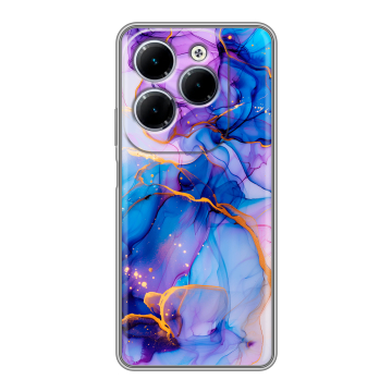 Силиконовый чехол на Infinix Hot 40 с принтом синий мрамор Силиконовый чехол на Infinix Hot 40 с принтом синий мрамор