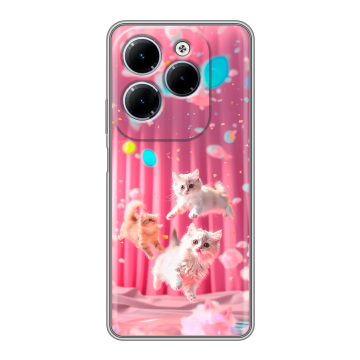 Силиконовый чехол на Infinix Hot 40 с принтом милые котики