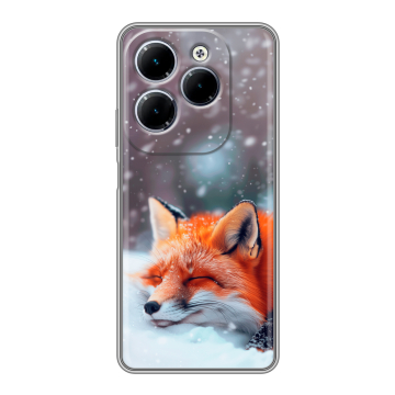 Силиконовый чехол на Infinix Hot 40 с принтом лиса Силиконовый чехол на Infinix Hot 40 с принтом лиса