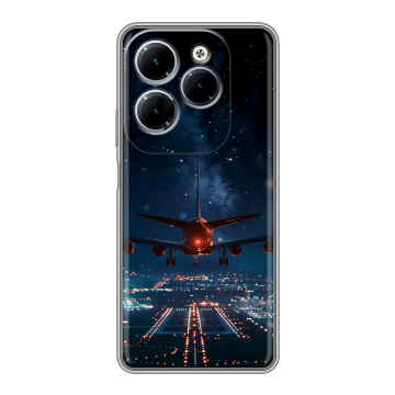 Силиконовый чехол на Infinix Hot 40 с принтом самолет Силиконовый чехол на Infinix Hot 40 с принтом самолет