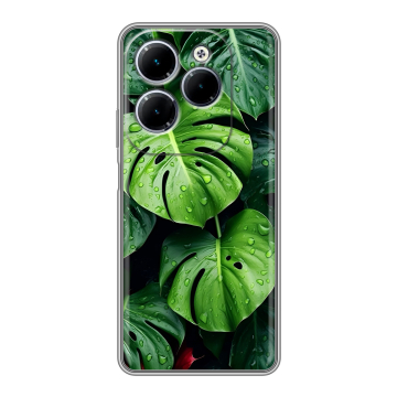 Силиконовый чехол на Infinix Hot 40 с принтом Листья Силиконовый чехол на Infinix Hot 40 с принтом Листья