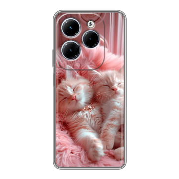 Силиконовый чехол на Infinix Hot 40 с принтом котята котики