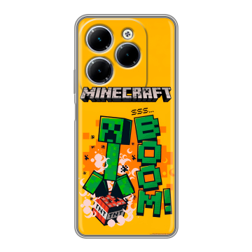 Силиконовый чехол на Infinix Hot 40 с принтом Майнкрафт Minecraft Силиконовый чехол на Infinix Hot 40 с принтом Майнкрафт Minecraft