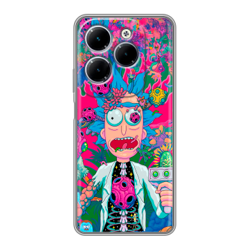 Силиконовый чехол на Infinix Hot 40 с принтом Рик и Морти Rick Morty Силиконовый чехол на Infinix Hot 40 с принтом Рик и Морти Rick Morty
