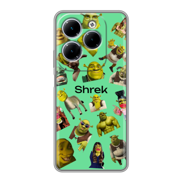 Силиконовый чехол на Infinix Hot 40 с принтом Шрек Shrek