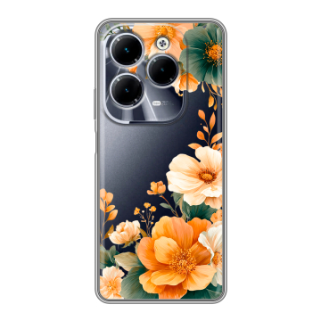 Силиконовый чехол на Infinix Hot 40 с принтом Цветы принт