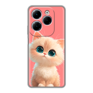 Силиконовый чехол на Infinix Hot 40 с принтом Розовый котенок