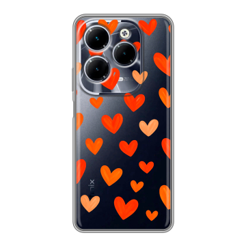 Силиконовый чехол на Infinix Hot 40 с принтом Сердечки