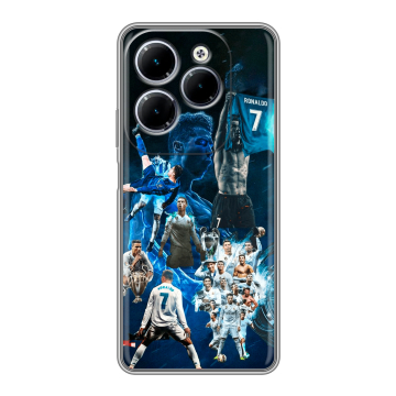 Силиконовый чехол на Infinix Hot 40 с принтом Реал Роналдо