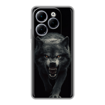 Силиконовый чехол на Infinix Hot 40 с принтом Волк Силиконовый чехол на Infinix Hot 40 с принтом Волк