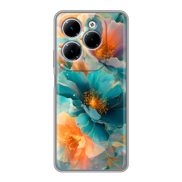 Силиконовый чехол на Infinix Hot 40 с принтом Цветы