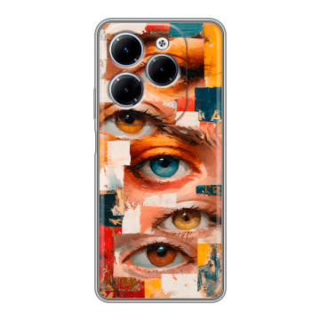Силиконовый чехол на Infinix Hot 40 с принтом Модный принт