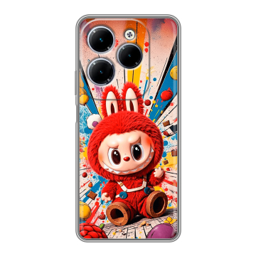Силиконовый чехол на Infinix Hot 40 с принтом Labubu Лабубу Силиконовый чехол на Infinix Hot 40 с принтом Labubu Лабубу