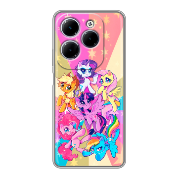Силиконовый чехол на Infinix Hot 40 с принтом My little pony Дружба чудо Силиконовый чехол на Infinix Hot 40 с принтом My little pony Дружба чудо