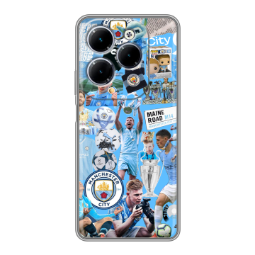 Силиконовый чехол на Infinix Hot 40 с принтом Man City Манчестер Сити