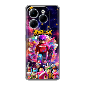 Силиконовый чехол на Infinix Hot 40 с принтом Roblox Роблокс