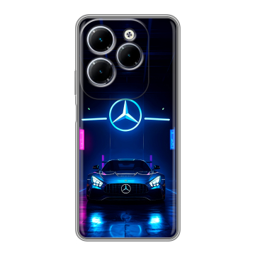 Силиконовый чехол на Infinix Hot 40 с принтом Mercedes Мерседес Силиконовый чехол на Infinix Hot 40 с принтом Mercedes Мерседес